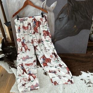 Vintage Style Western Print Cargo Pants